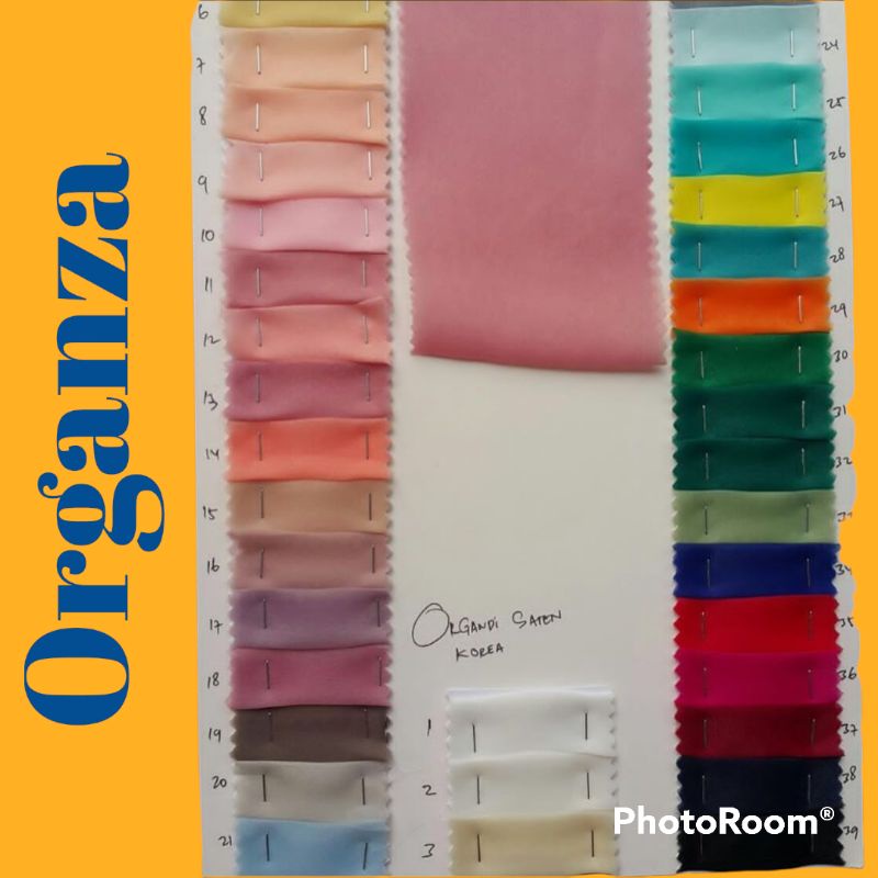 Organdi saten korea. Kain bahan organza silk premium. satin organdi