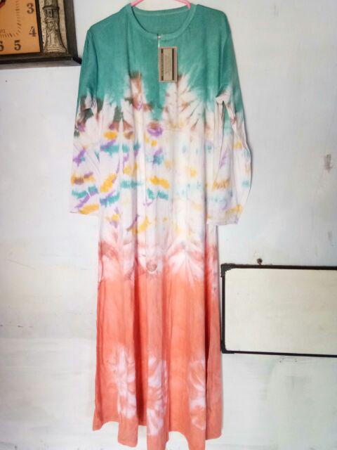 Gamis Kaos Pelangi Slavina Ori Ziray Batik Jumbo Premium