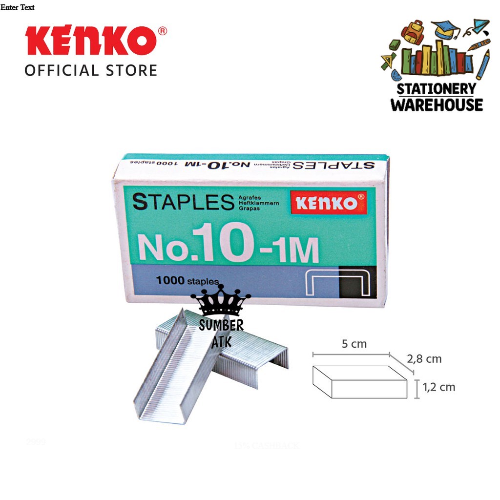 

KENKO ISI STAPLES No.10-1M ( 1000 Staples ) / Refill Hekter