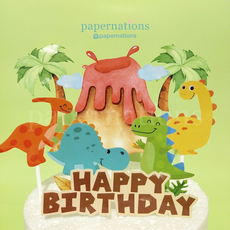 Dino Cake Topper Set / Cake Topper Dino set / Topper Kue Dinosaurus