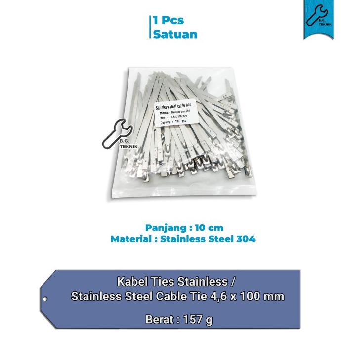 

best seller] Kabel ties Stainless SS304 Cable tie Anti Karat Tebal 4.6mm (1PC)