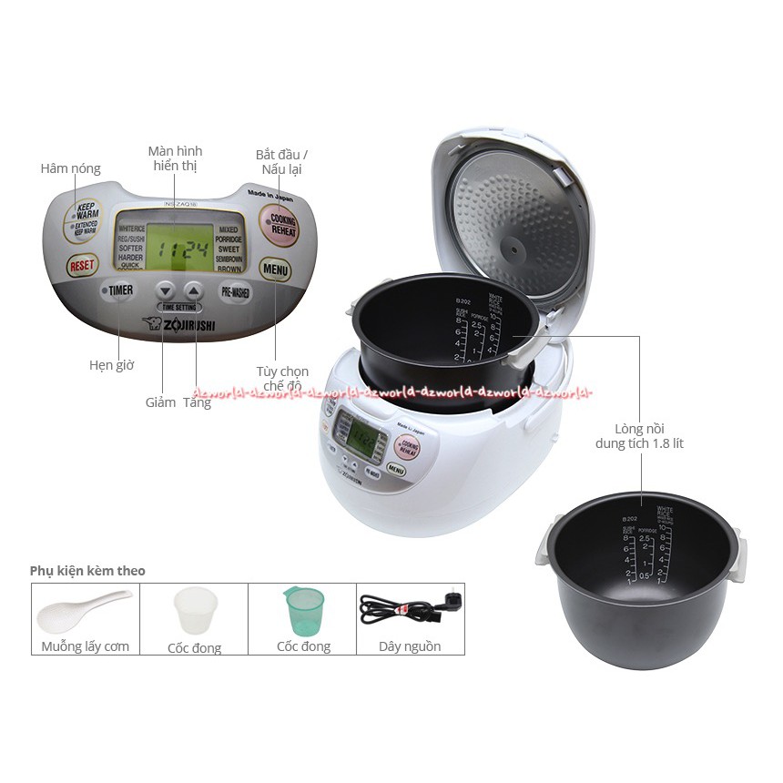 Zojirushi Micom Rice Cooker &amp; Warmer NS ZAQ18 Rice Cooker Penanak Nasi