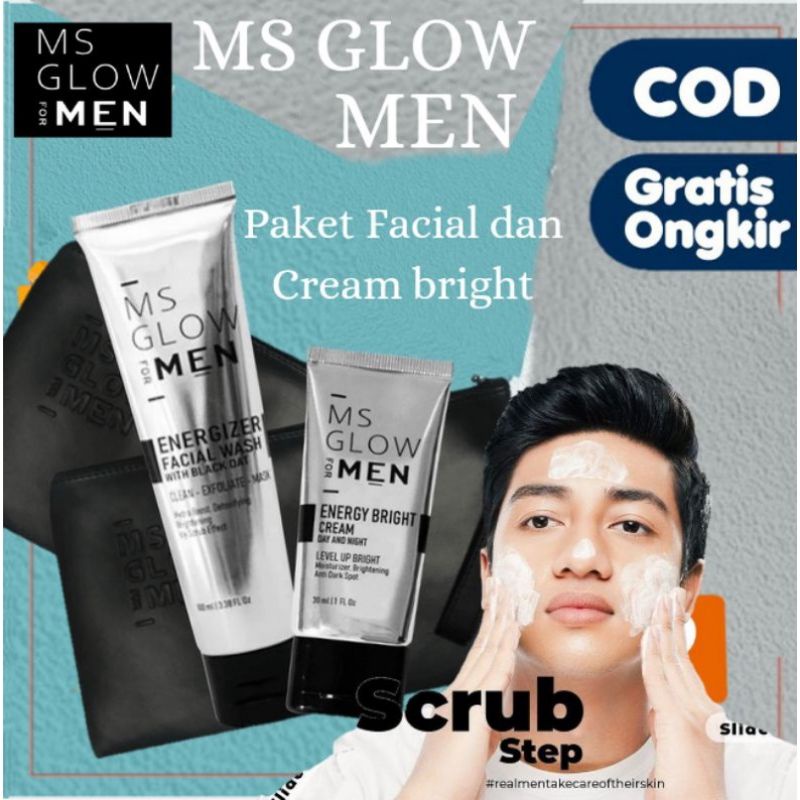 Jual Paket Komplit Cream Paket Ms Glow Men Original Skincare Cowo