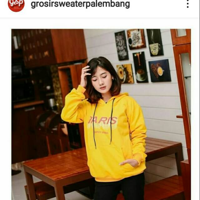 Hoodie paris kuning