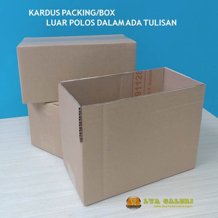 Karton Box Kardus Packing Uk.24x12x12 cm Luar Polos Dalam Ada Tulisan-2