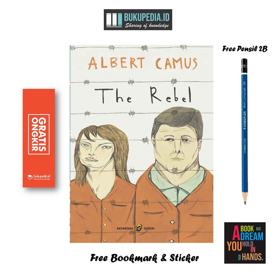 

BUKU ALBERT CAMUS - THE REBEL - IMMORTAL - (BONUS PENSIL 2B, BOOKMARK, STIKER)