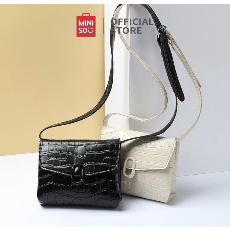 Miniso Tas Selempang Retro Bag Crossbody Fashion Croco