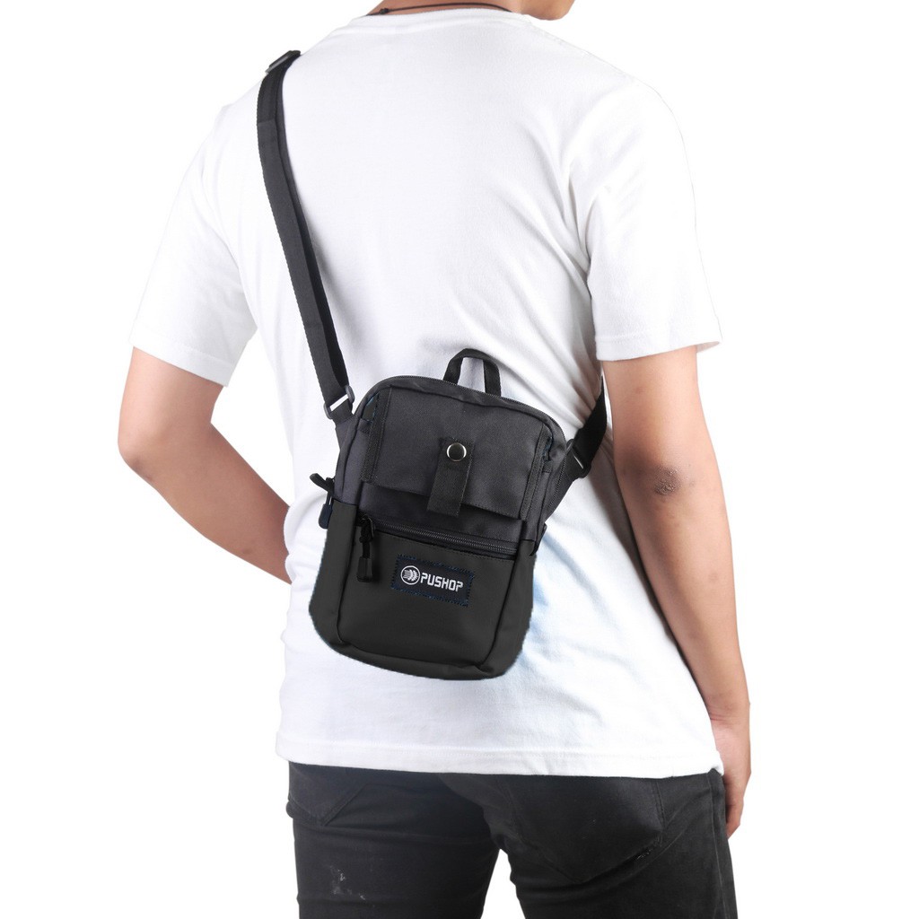 [ BEST SELLER ] Tas Selempang Pria Gaul Mini Termurah R1 SLING BAG DISTRO PUSHOP HIPSTER ORIGINAL