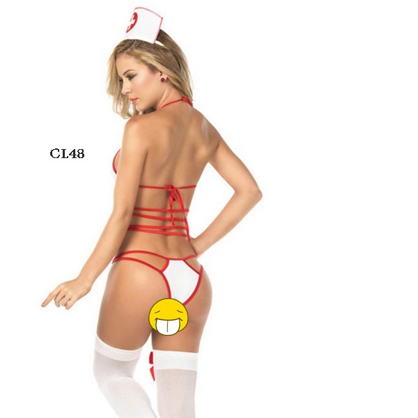 [READY STOCK] KOSTUM COSPLAY LINGERIE SEXY KOSTUM PERAWAT SEKSI CL48