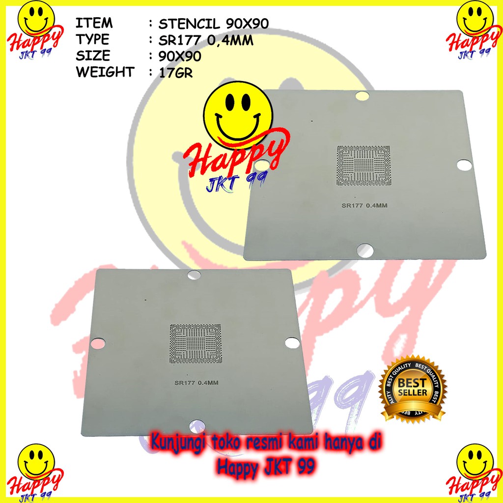 [ HAPPY JKT 99 ] STENCIL 90X90 SR177 BGA REBALLING NON DIRECT HEATED