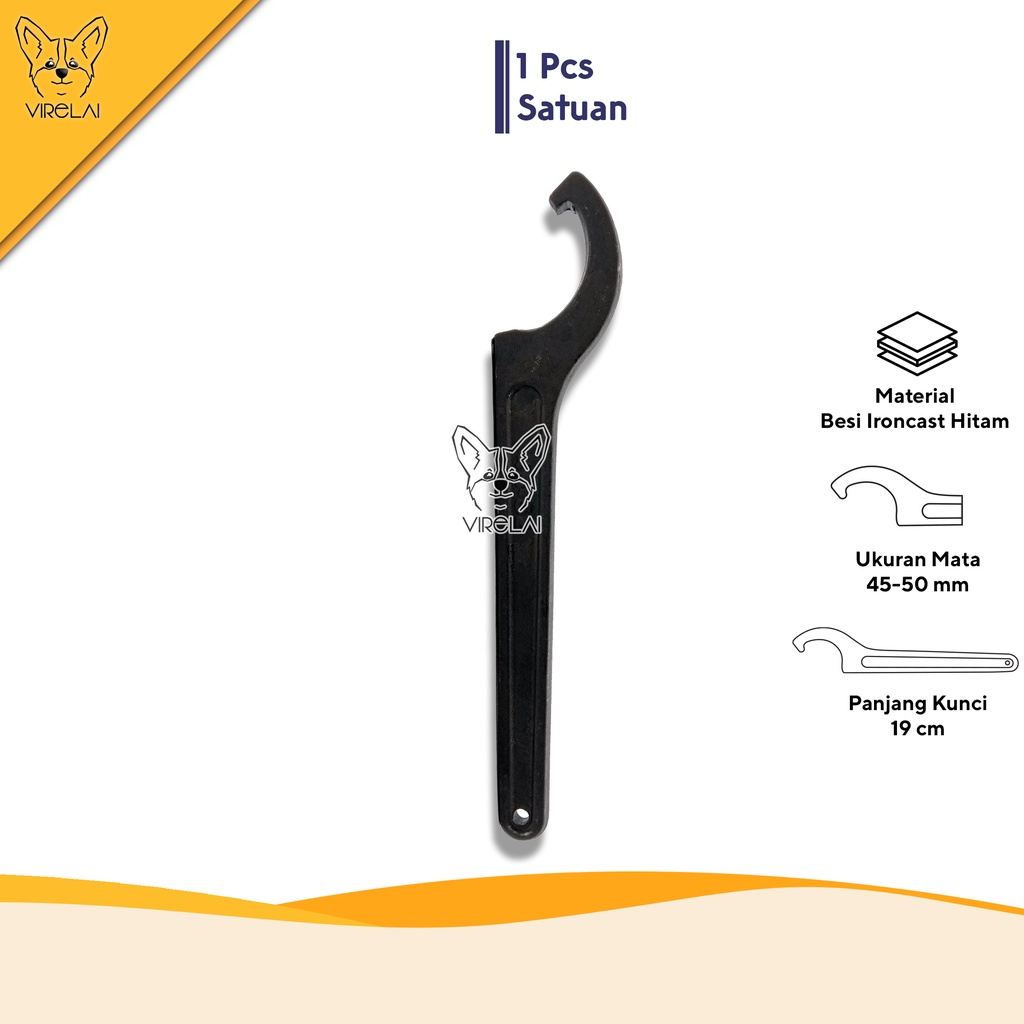 Kunci Komstir Motor 45 - 52 mm / Kunci Komstir Dual Fungsi / Hook Wrench 45 - 52 mm