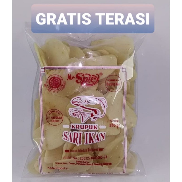 

KERUPUK IKAN ISTIMEWA 250 GRAM GRATIS TEH/ TERASI /CANDY