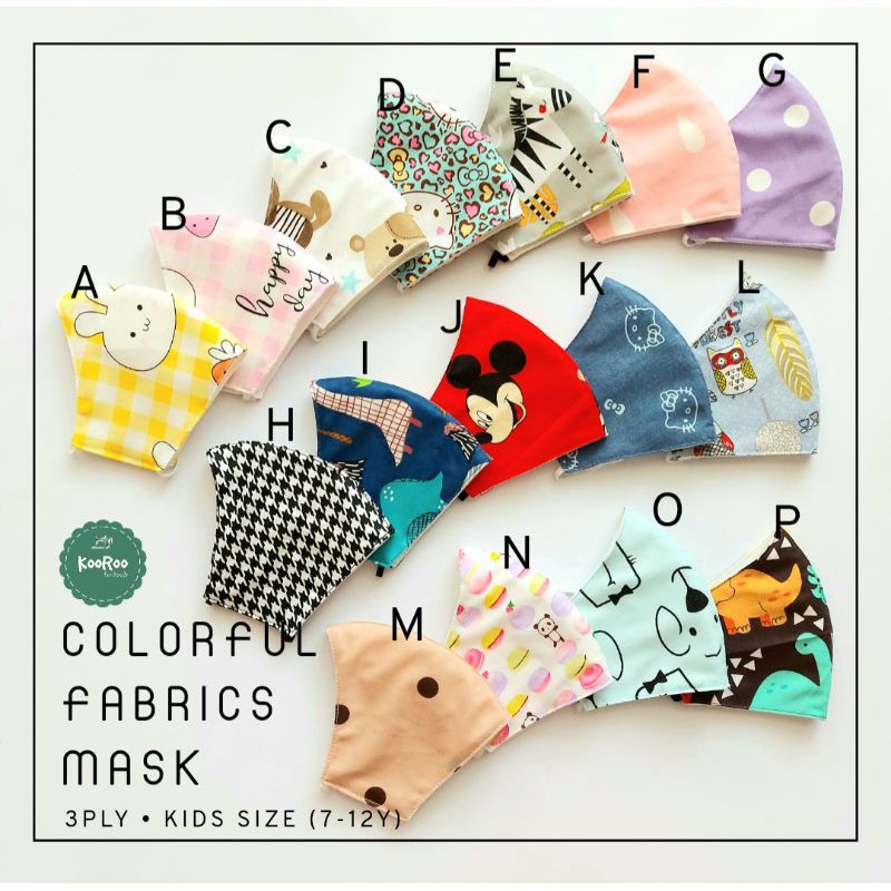 KOOROO - MASKER BALITA 3 PLY / MASKER BABY / MASKER KATUN ANAK