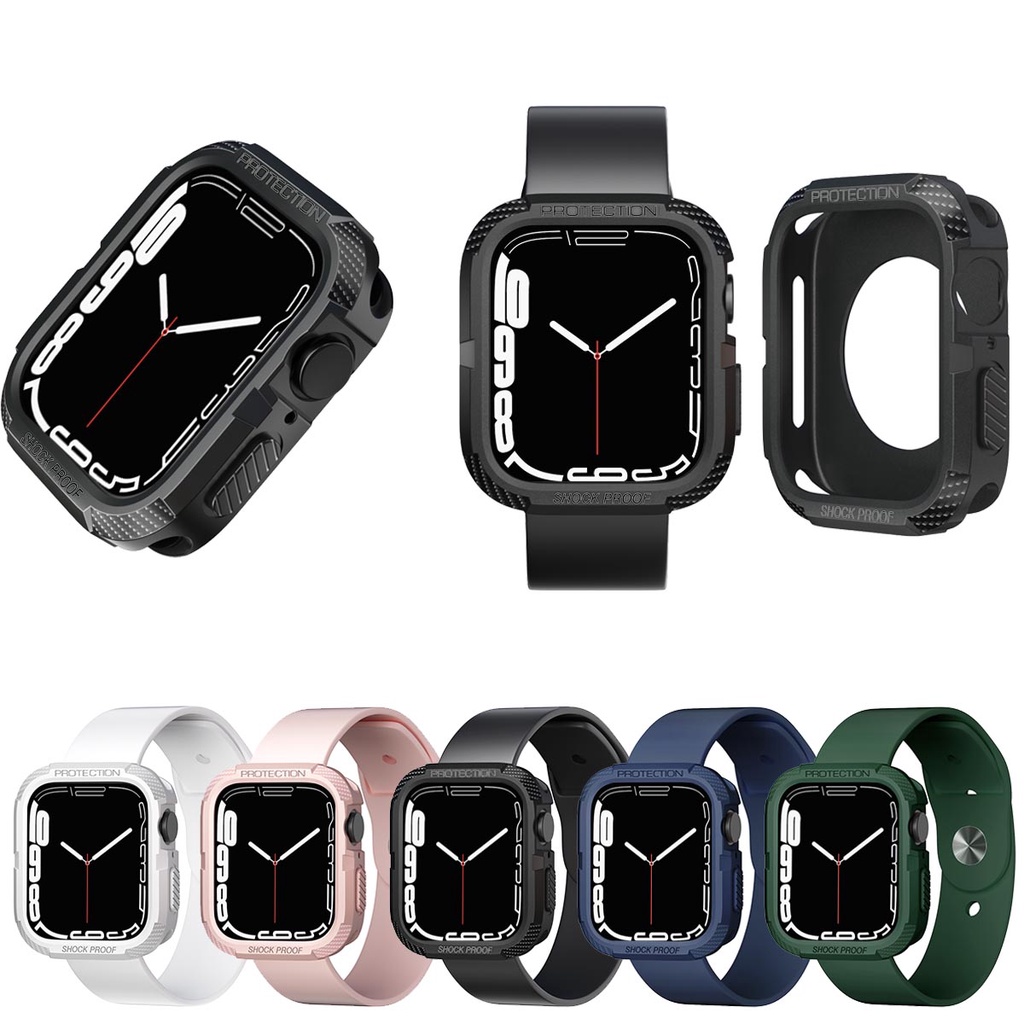 sarung jam tangan tahan goncangan TPU lembut (tanpa layar) kompatibel untuk Apple Watch 45mm 41mm 44mm 40mm 42mm 38mm seri 8/7/SE/6/5/4/3/2/1