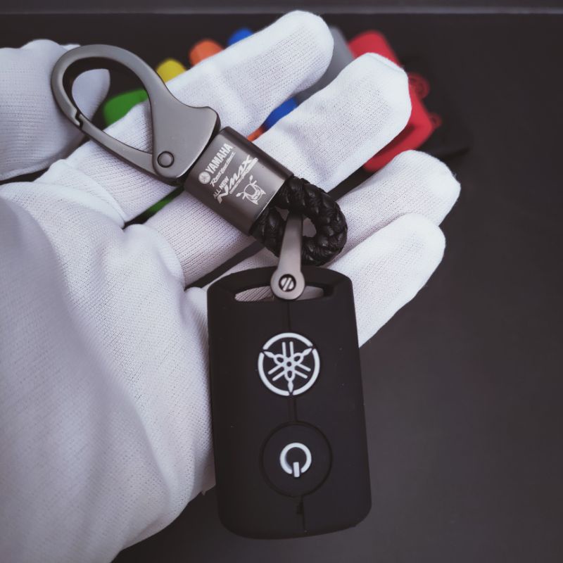 GANTUNGAN KUNCI REMOTE KEYLESS  MOTOR YAMAHA ALL NEW NMAX PAKET SARUNG KONDOM SILIKON
