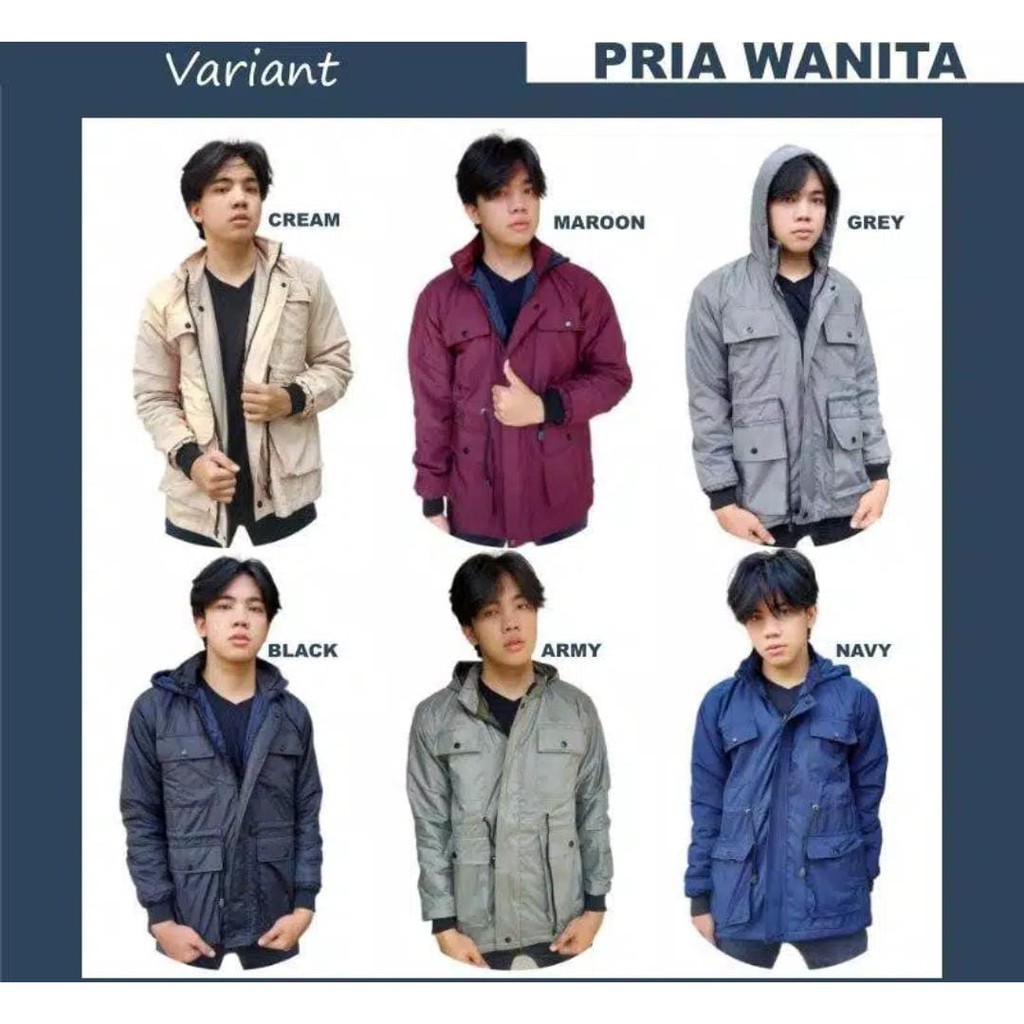 Jaket pria IKC 002 distro cbr six Bandung hoodie dua sisi bolak balik keren grosir pakaian pria H0D7