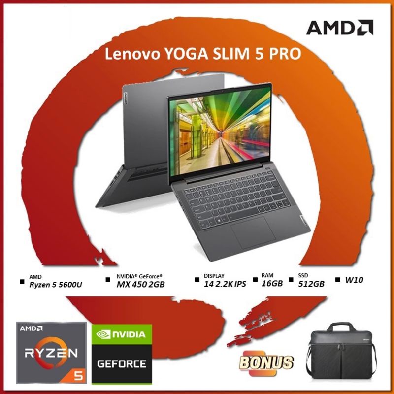 LENOVO IDEAPAD SLIM 5 PRO 14 - AMD RYZEN 5 5600 16GB 512ssd MX450 2GB