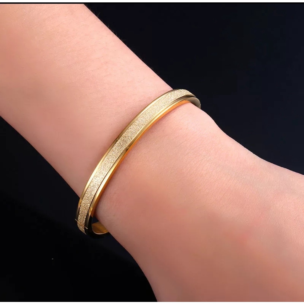 Gelang Titanium Dengan Glitter Full Keliling