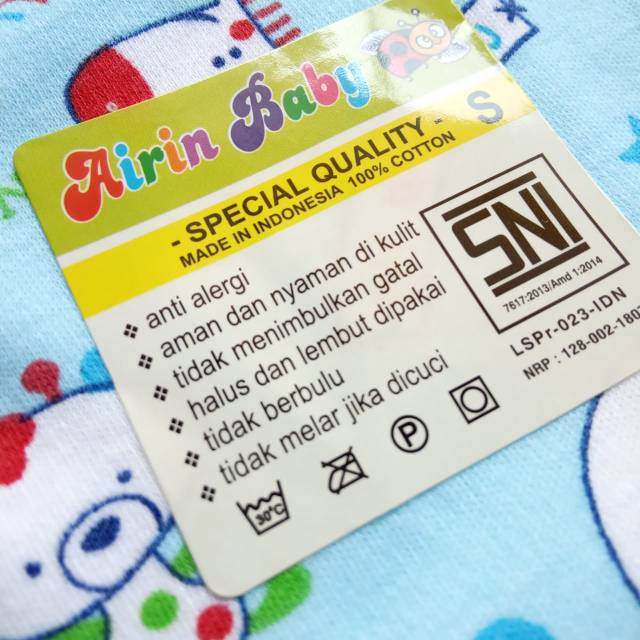 AIRIN BABY 3 pcs dan ecer Kaos Oblong Bayi SNI Motif Kancing Pundak Uk. S - XL