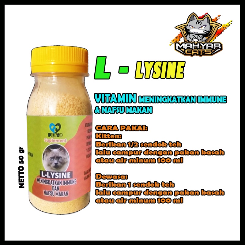 L – LYSINE | Vitamin Penggemuk dan Bulu Kucing Penumbuh Bulu Kucing Pelebat Bulu Obat Bulu Kucing Rontok clever solutions by Petco