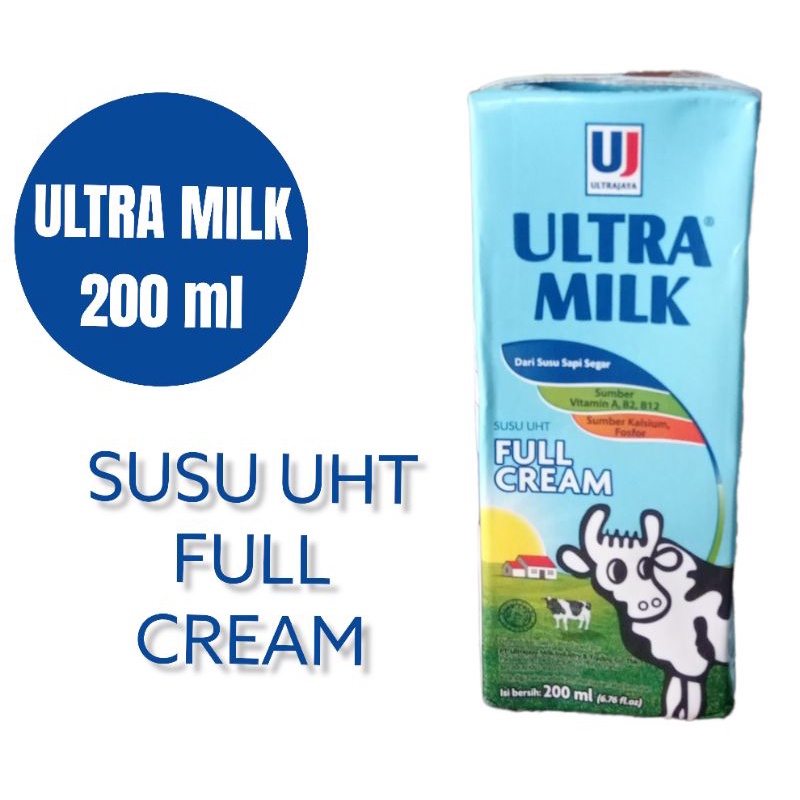 

Susu ultra milk full cream 200 ml