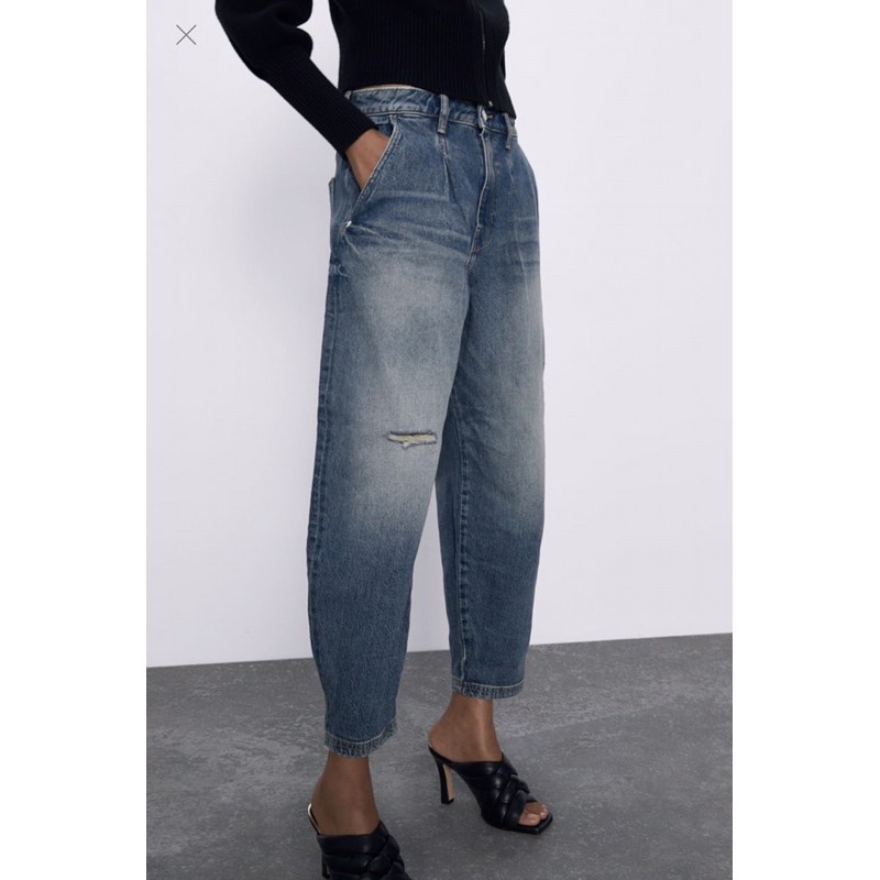 ZARA baggy ripped jeans mom jeans original zara