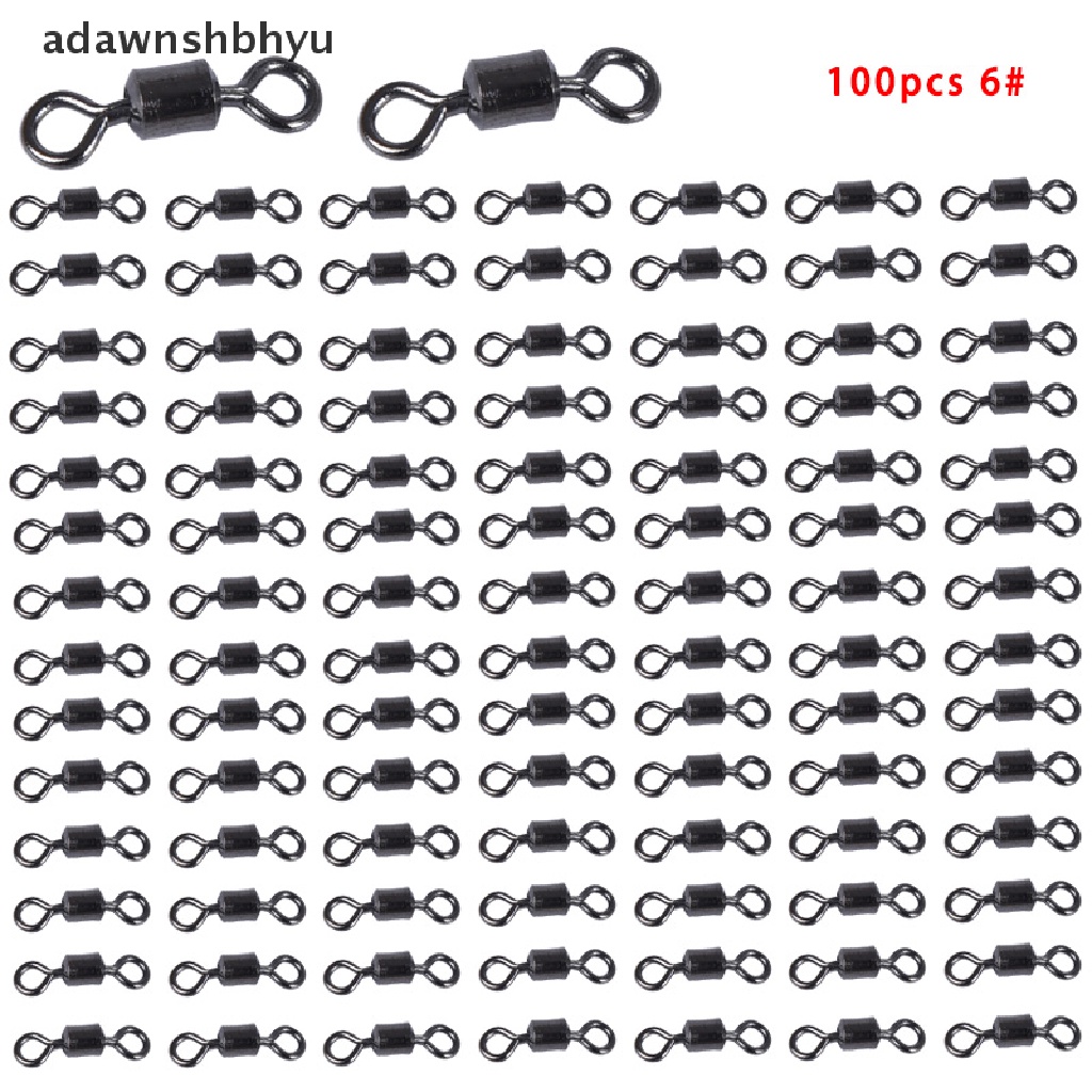 [adawnshbhyu] 50pcs/100pcs Konektor Pancing Ball Bearing Putar Padat Ring Barrel Roll Swivel