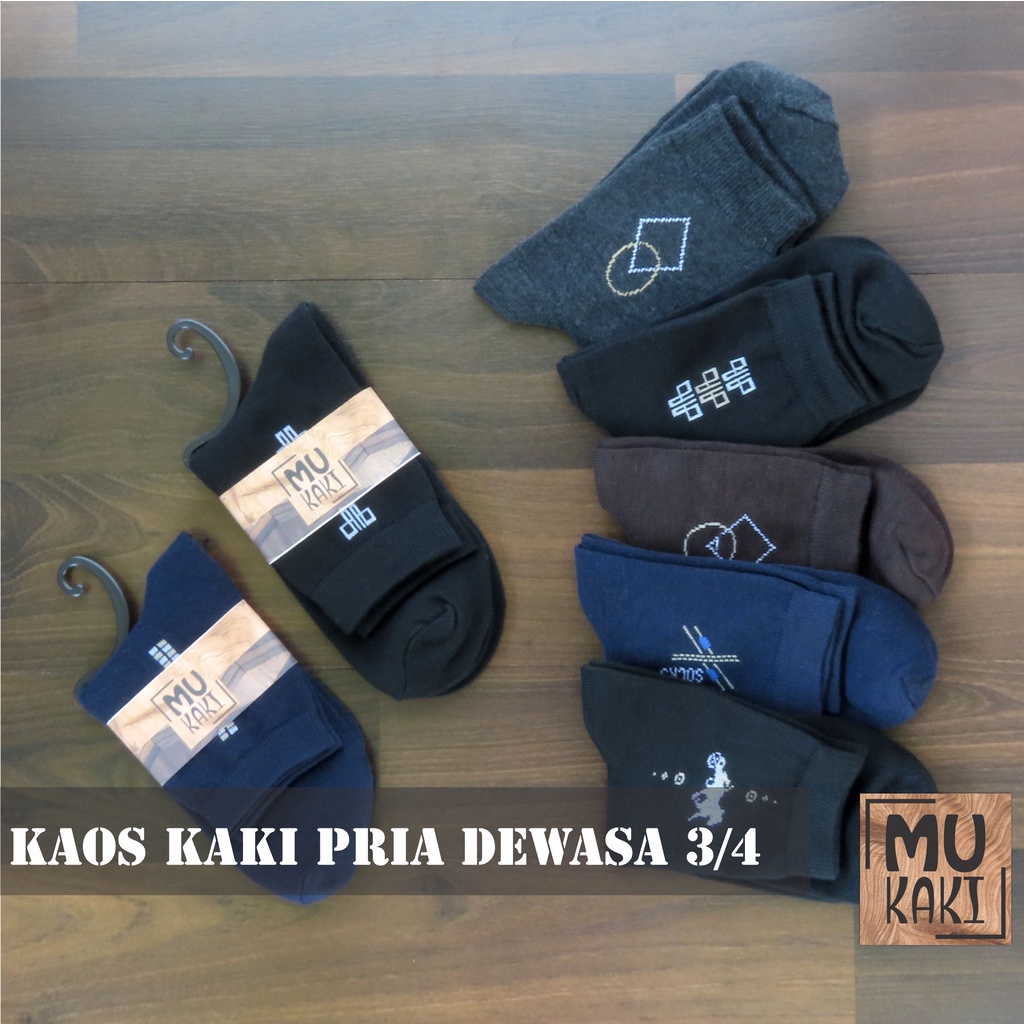 Kaos Kaki Pria Dewasa Kerja Kantor Formal 3/4 Mukaki