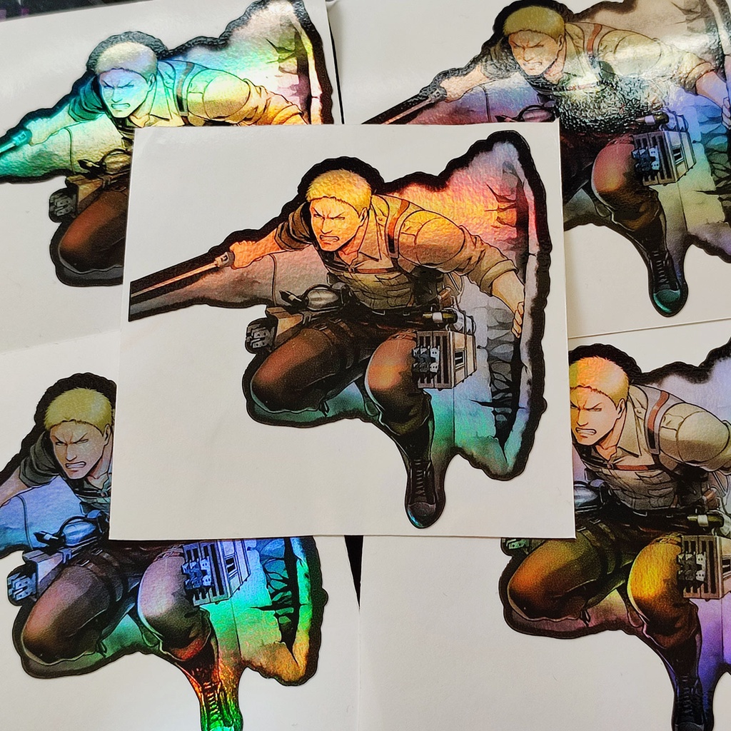 STICKER STIKER HOLOGRAM ANIME -AOT REINER BRAUN - STIKER ANIME