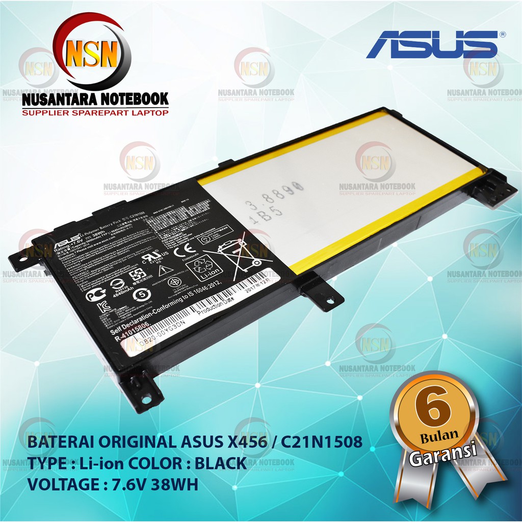 Baterai Original For Laptop Asus X456 X456UJ X456UV / C21N1508