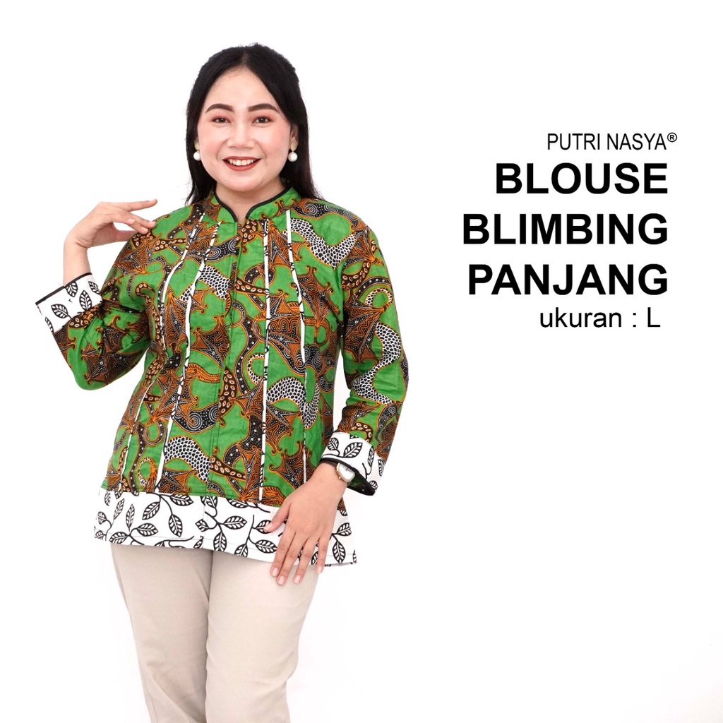 Atasan Batik Blouse Big Size Wanita Jumbo LD 140 Model Blus Jumbo Seragam Kerja Kantor Batik L-XL-2L-3L-4L-5L-6L-7L / Pakaian Batik Model Big Kekinian Trendy Busana Modern