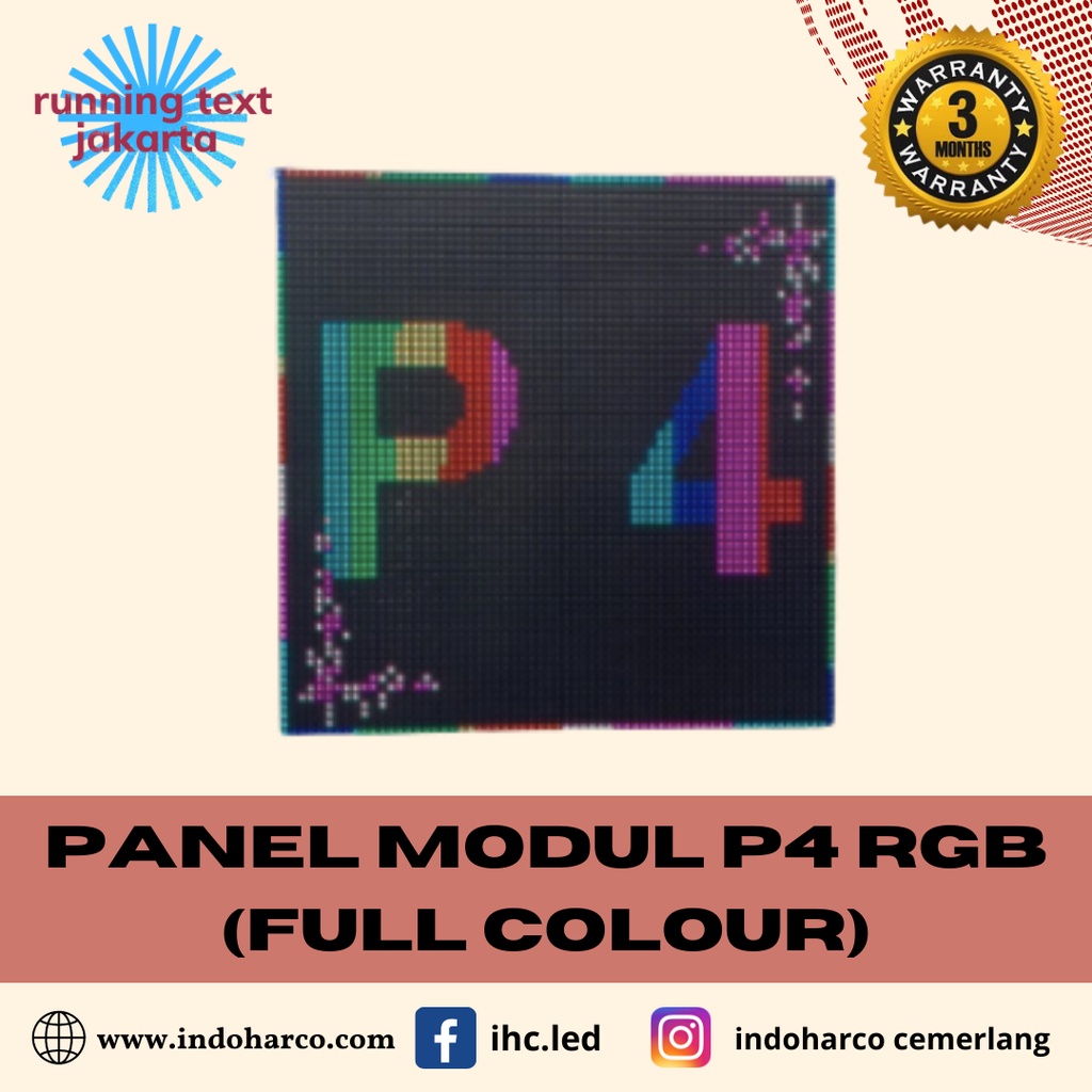 Panel Modul LED Running Text Full Color P 4