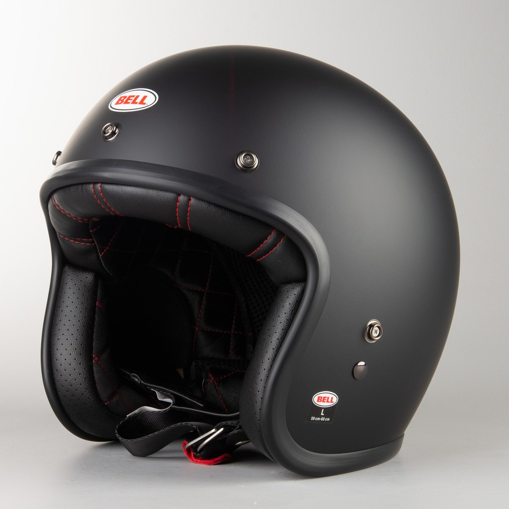 BELL CUSTOM 500 MATT BLACK | ORIGINAL BELL | HELM MOTOR HALF FACE | HELM RETRO | BELL HELMET