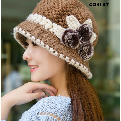 Topi wool wanita untuk musim dingin / winter trendy 003