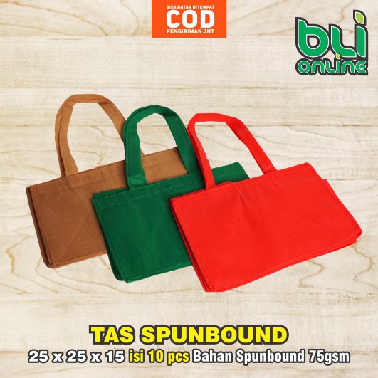 

Tas Spunbound 25 x 25 x 15 isi 10pcs / Tas Kain / Goodie Bag