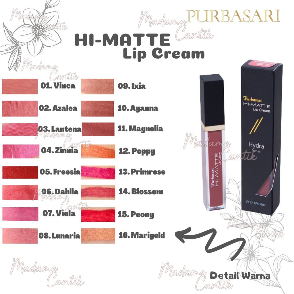 ✿ MADAME ✿ PURBASARI HI-MATTE LIP CREAM - LIPCREAM MATTE BY PURBASARI BPOM