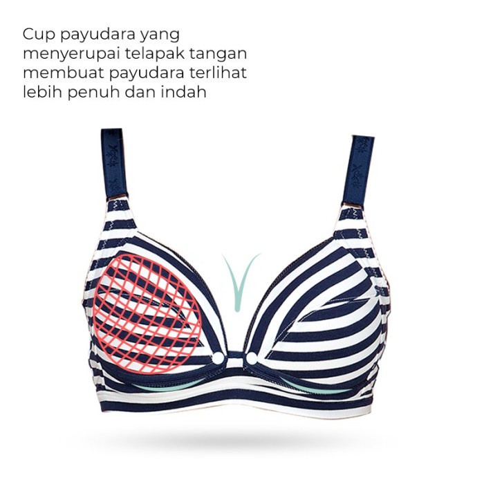 Mooimom Bra Hamil &amp; Menyusui Bukaan Depan Stripe Front Buckle