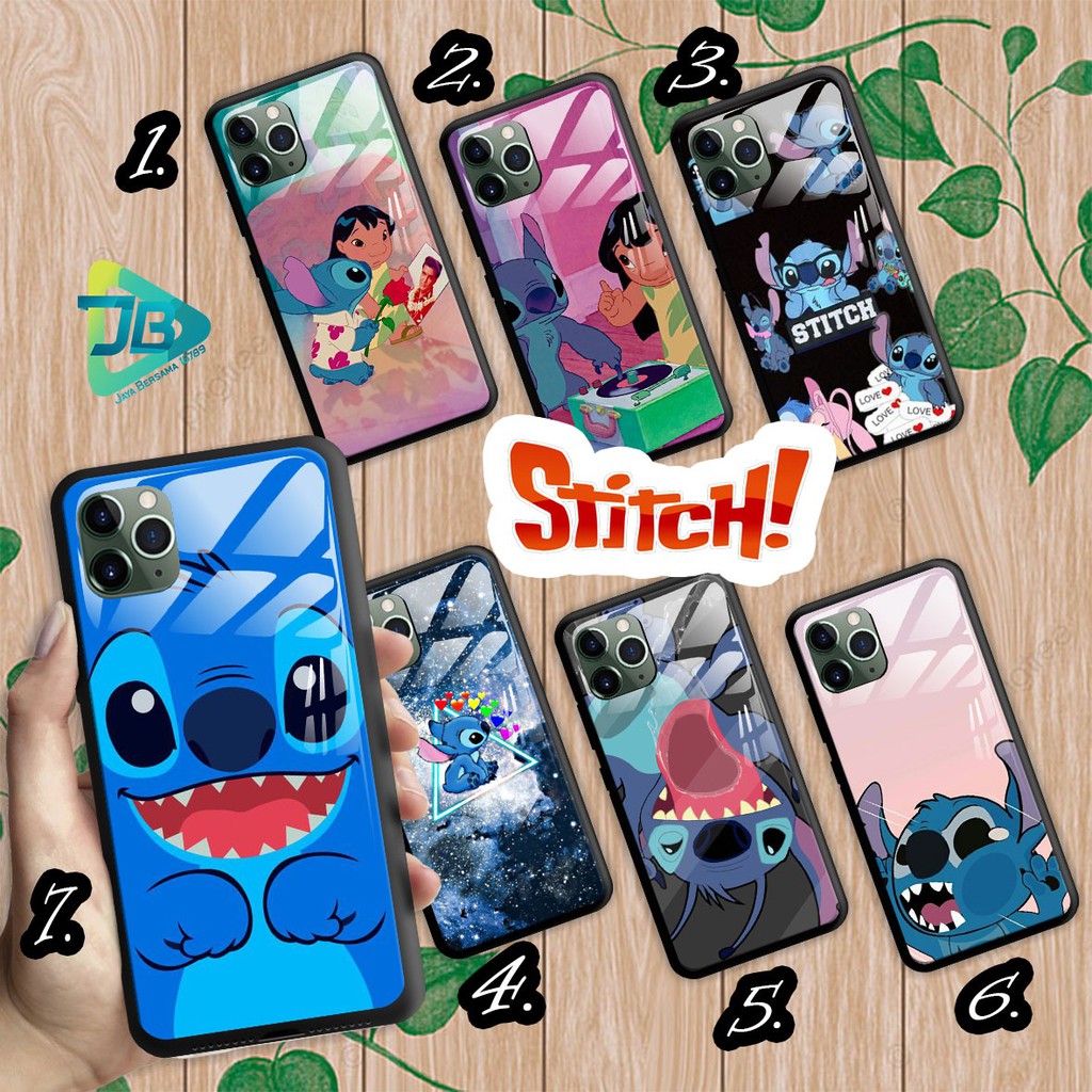 SOFTCASE BACK CASE GLASS KACA STITCH SAMSUNG A6+ A7 2018 A10S A10 A20S A21 A21S A31 A40 JB3425