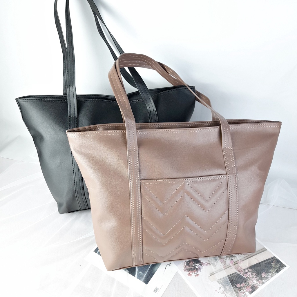 Tas Tote Wanita Besar Bahu Selempang Bag Kain Nylon Lokal Premium KT067 KT068