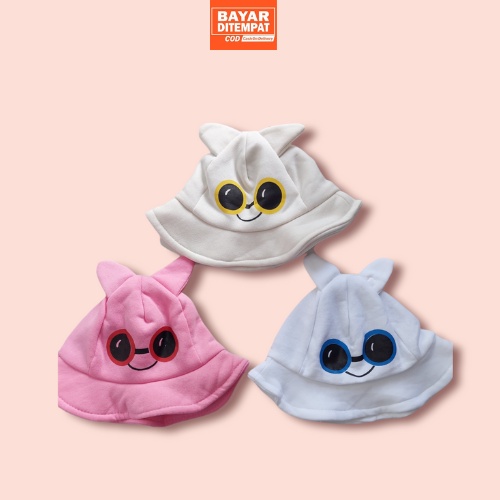 Bucket Hat Anak Sablon Karakter Lucu Usia 8 Bulan - 3 Tahun Laki Perempuan Bahan Kualitas Premium