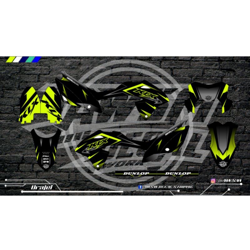 decal klx bf hijau hitam terbaru