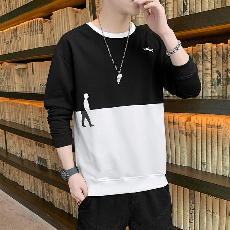 Baju Kaos Distro Walking Fashion Atasan Pria Lengan Panjang