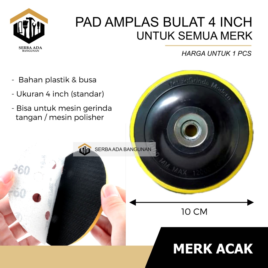 PAD AMPLAS / DUDUKAN / TATAKAN / RUBBER PAD / VELCRO GERINDA TANGAN