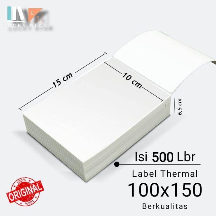 

SALE Kertas Thermal Label Lipat Direct Barcode 100x150mm A6 Isi 500 Pcs
