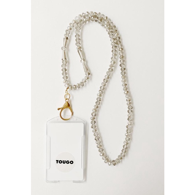 

TOUGO SOFIA CRYSTAL LANYARD IN GREY / NAME TAG ID 2B4E0AC0CD0DD4GS SDFD354154