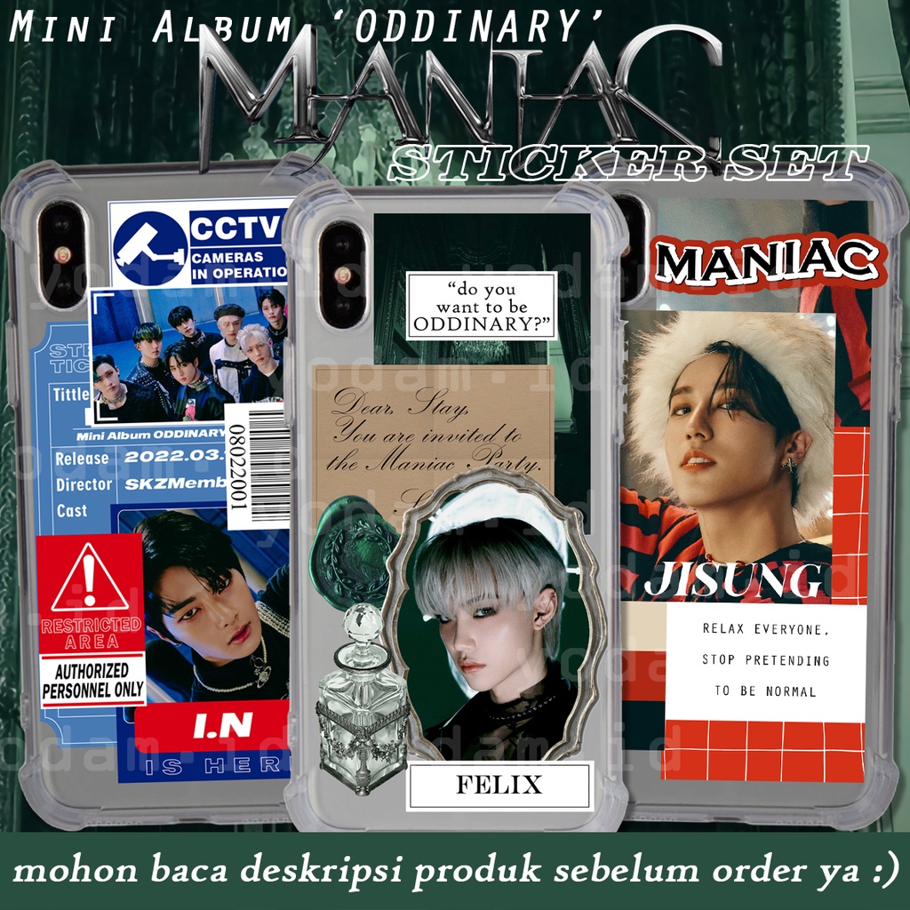 DIY STICKER CASE, STICKER AESTHETIC STIKER KPOP ANTI AIR STRAY KIDS SKZ ODDINARY MANIAC STICKER SET