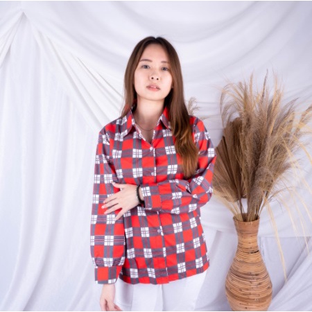 SF - Oversize Kemeja Oslin | Kemeja Oversize Wanita - Kemeja Korea - Kemeja Wanita Murah-MERAH