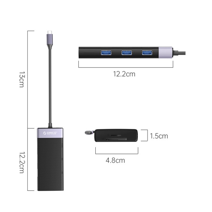 ORICO 10In1 Type C Hub HDMI VGA USB 3.0 2.0 PD RJ45 SD TF AUX -MDK-10P