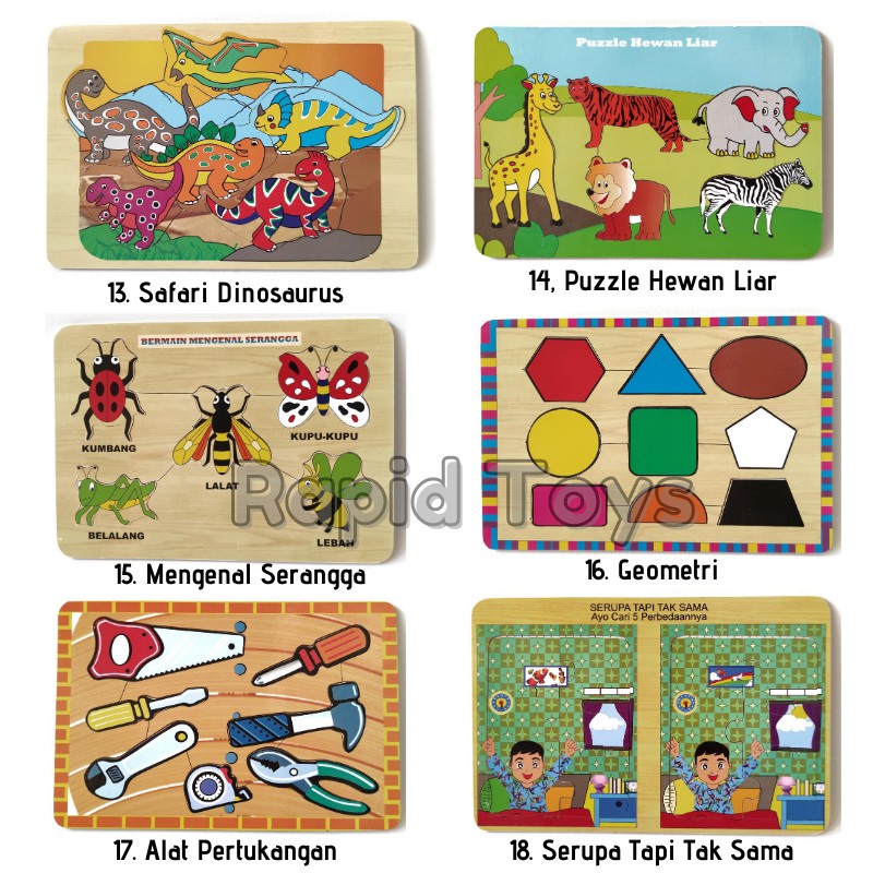 Rapid Toys Puzzle Kayu SNI Murah Berkualitas Bisa COD