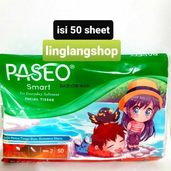 ( PROMO ) Tisu paseo travel Smart facial isi 50 sheet (no.132)